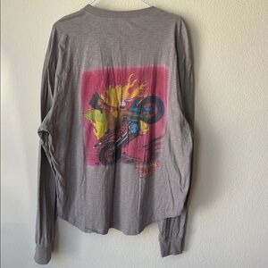 Boys Lie Gray Long Sleeve Shirt with girl on motorcycle